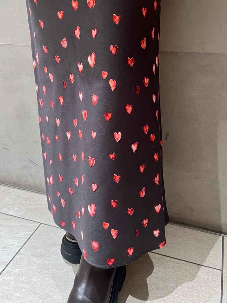 embossed heart cami dress