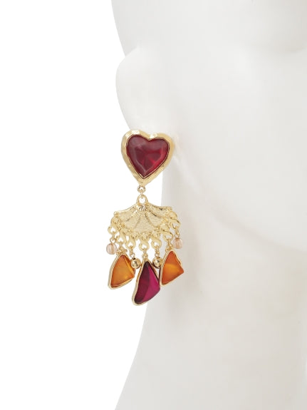 heart x stone earrings