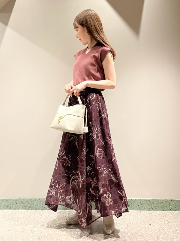 knit layered print dress