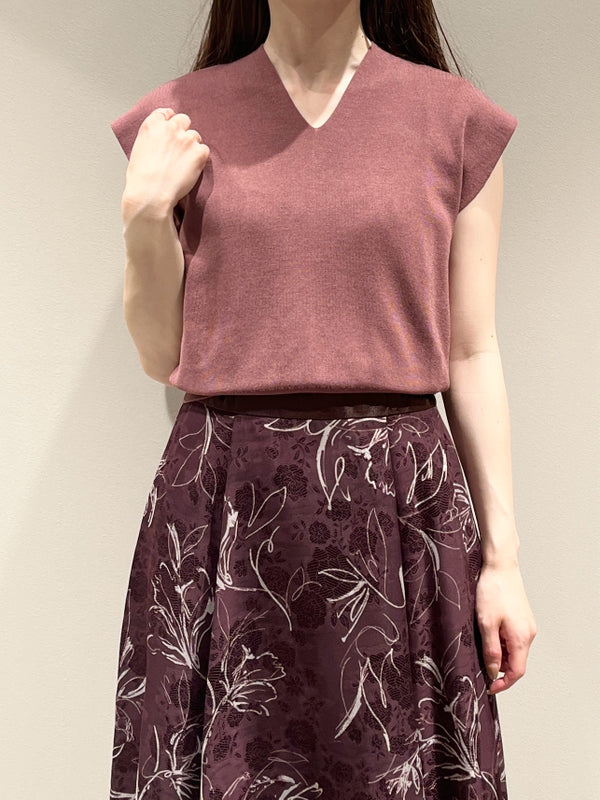 knit layered print dress