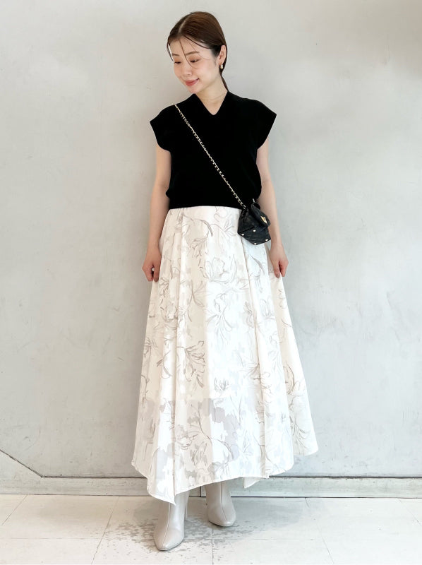 knit layered print dress