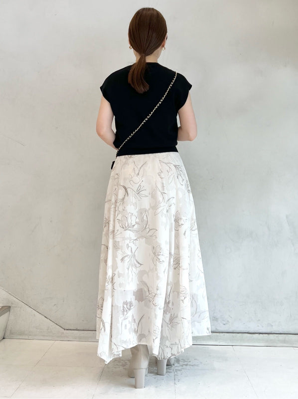 knit layered print dress
