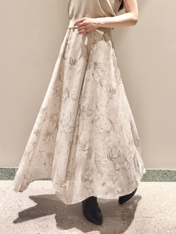 knit layered print dress
