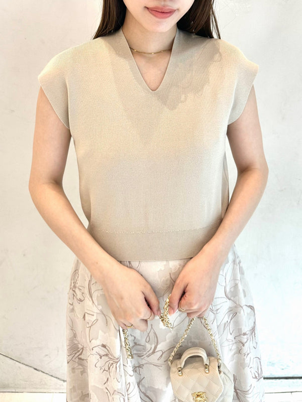 knit layered print dress