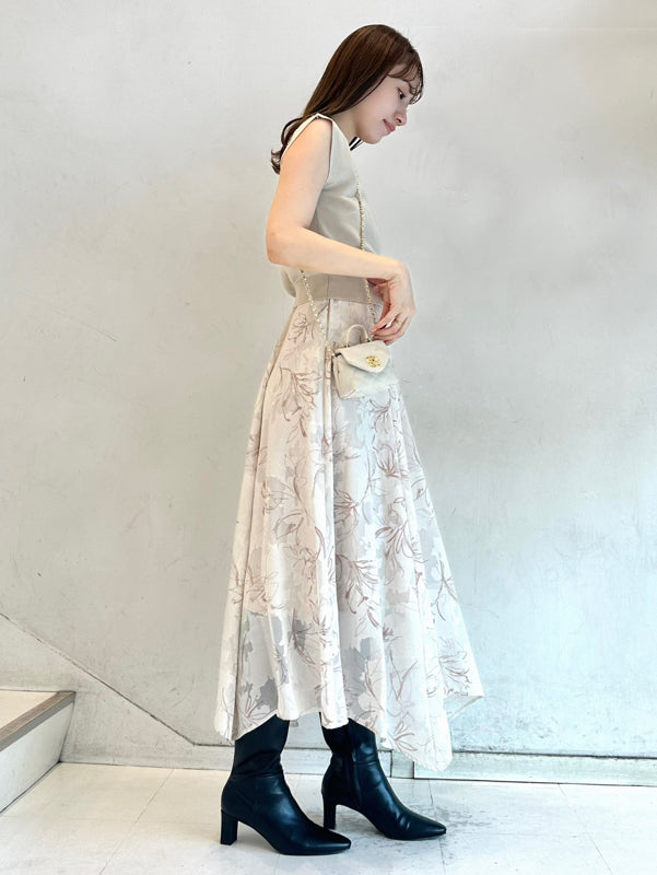 knit layered print dress