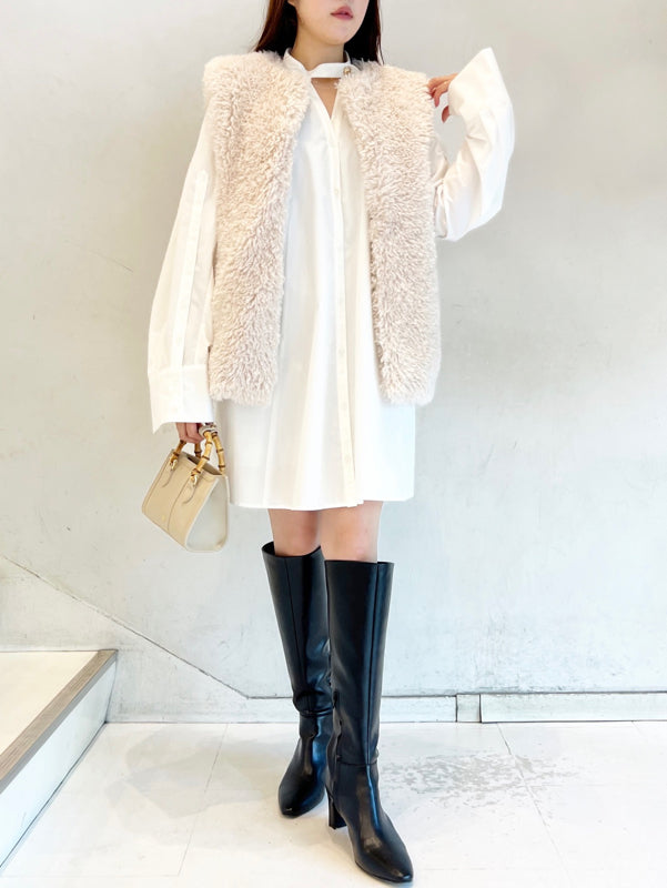 sustainable 2way shirt mini dress