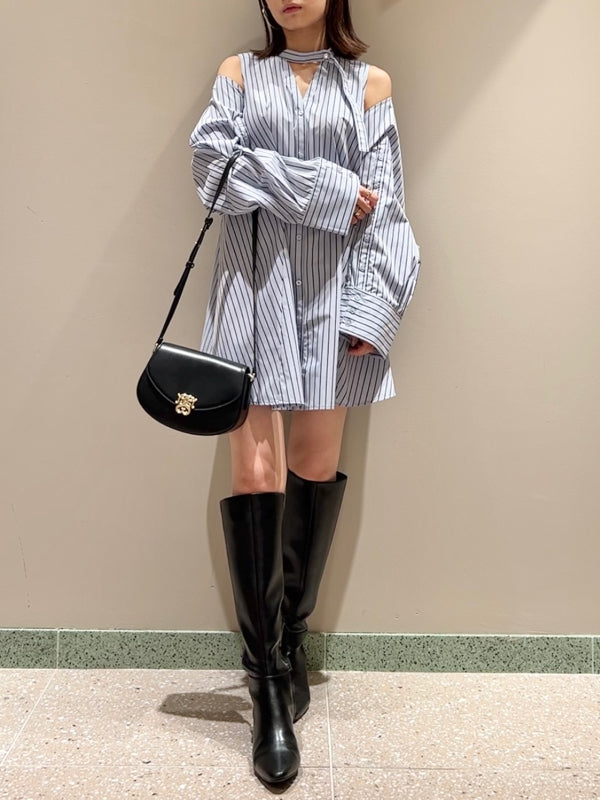 sustainable 2way shirt mini dress