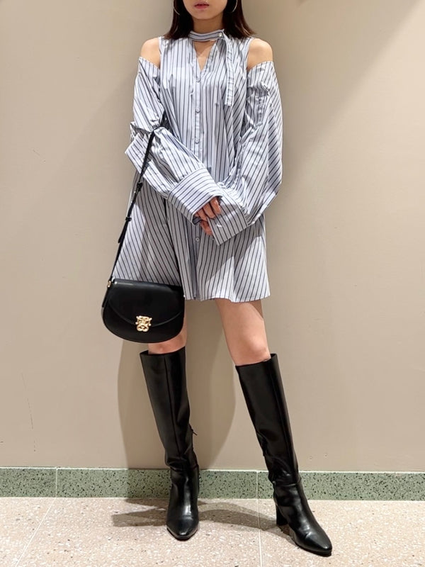 sustainable 2way shirt mini dress