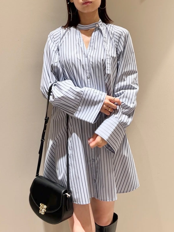 sustainable 2way shirt mini dress