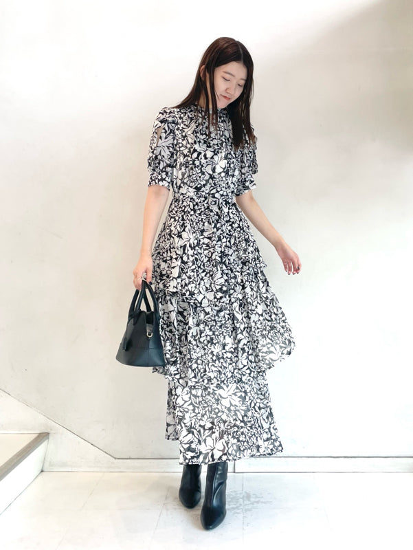 flower print tie dress