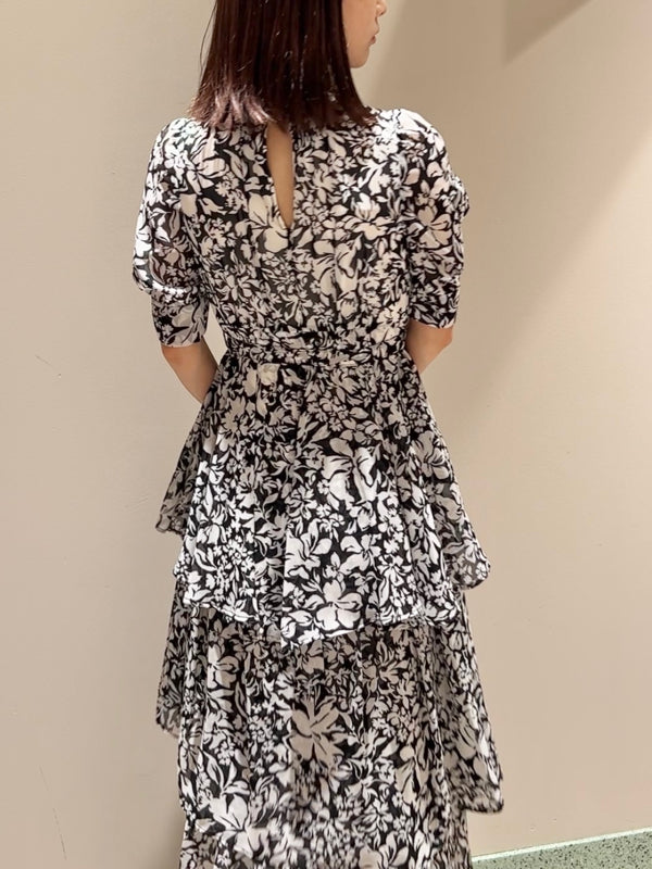 flower print tie dress