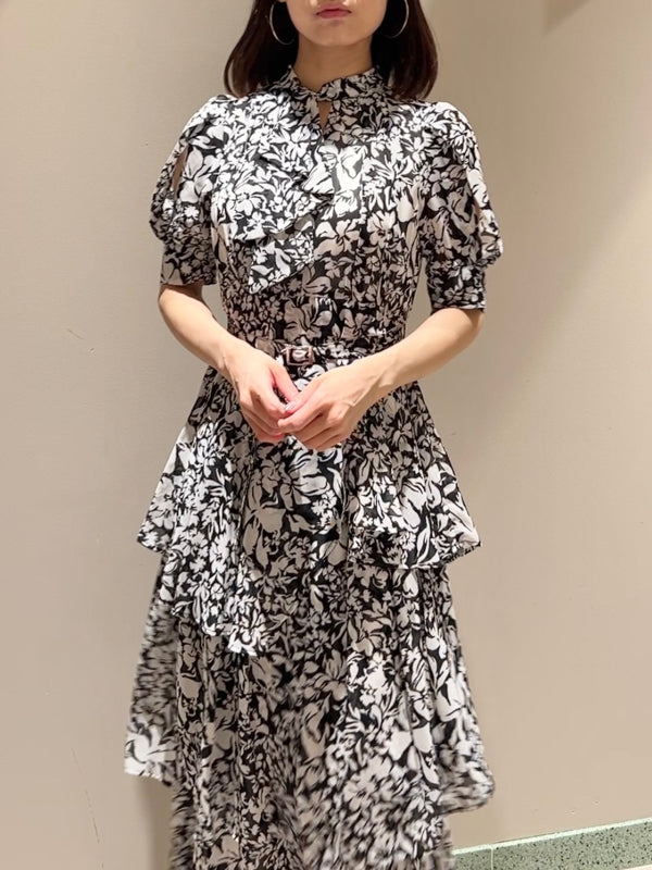 flower print tie dress