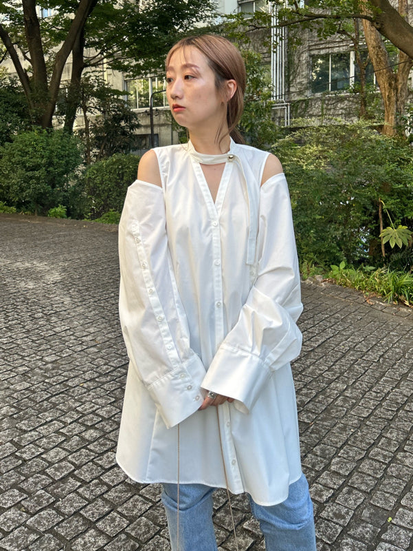 sustainable 2way shirt mini dress