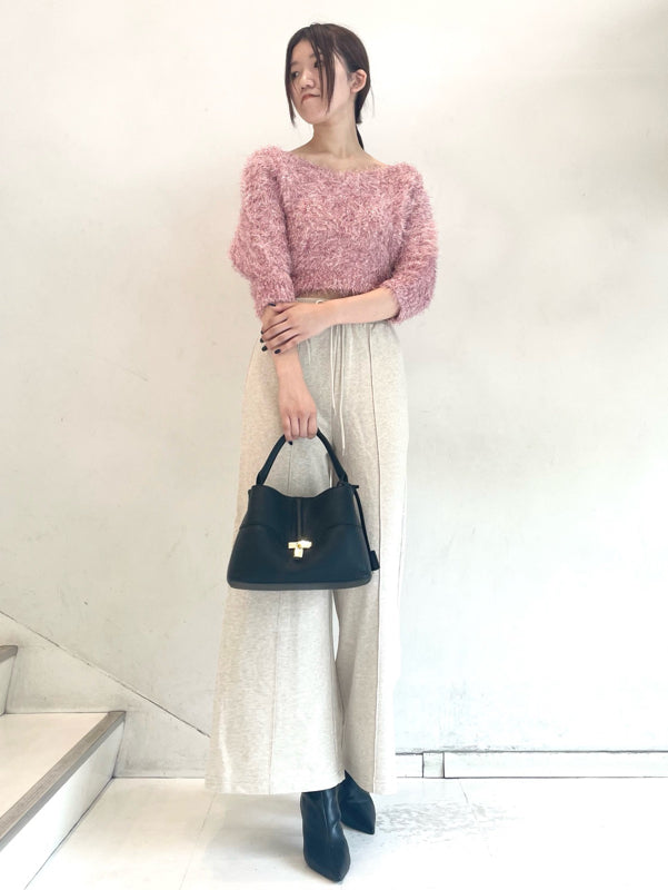 shiny knit pullover