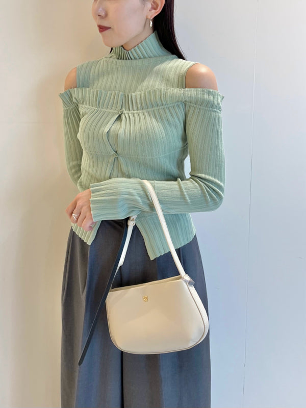 cropped top & off shoulder cardigan set