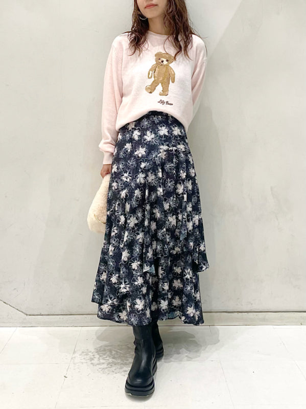 floral asymmetric skirt