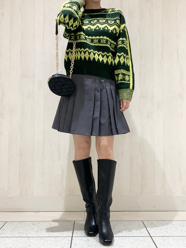 jacquard knit pullover