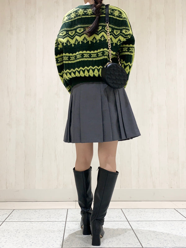 jacquard knit pullover