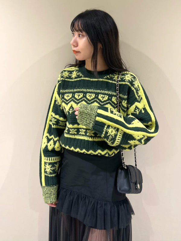 jacquard knit pullover