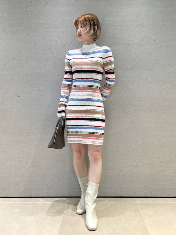 arm slit knit mini dress