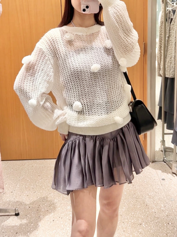 flower motif knit pullover