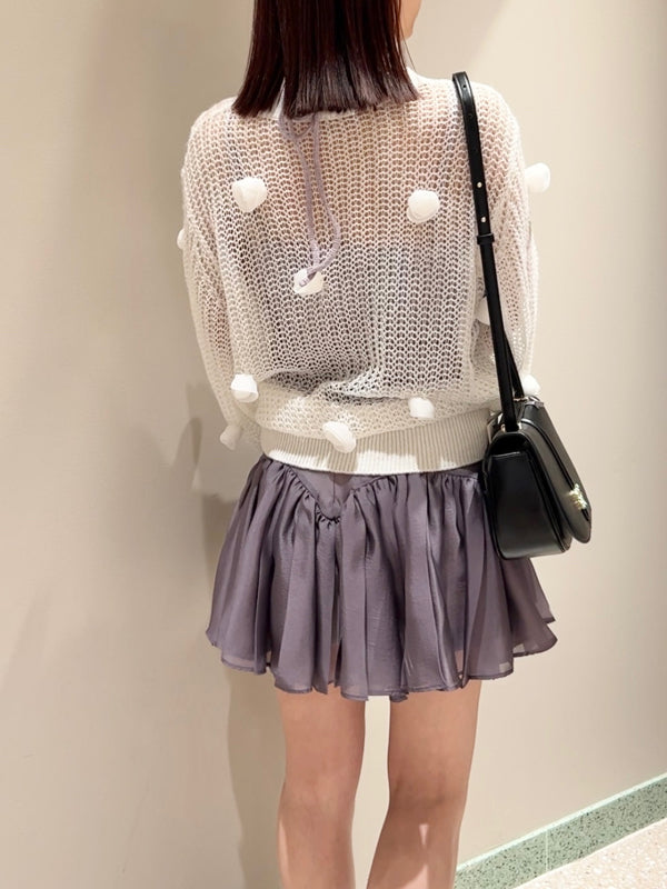 flower motif knit pullover