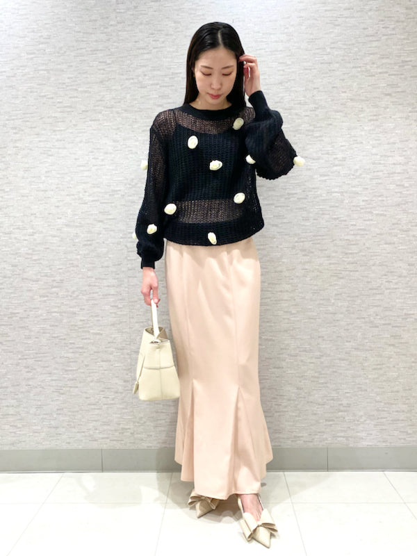 flower motif knit pullover