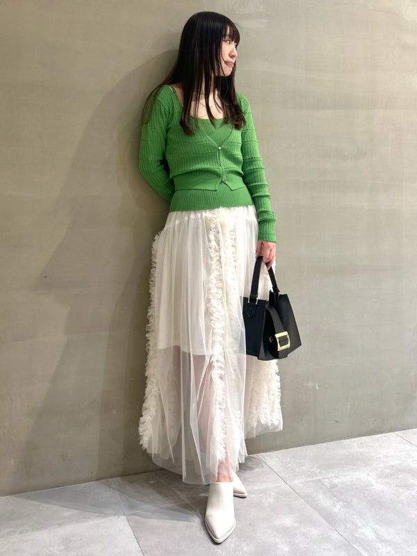 ruffle volume tulle skirt