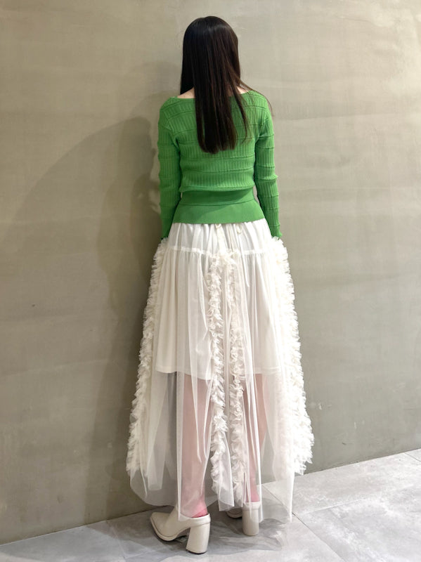 ruffle volume tulle skirt