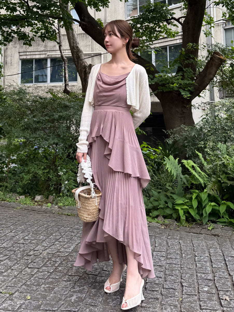 asymmetrical tiered cami dress