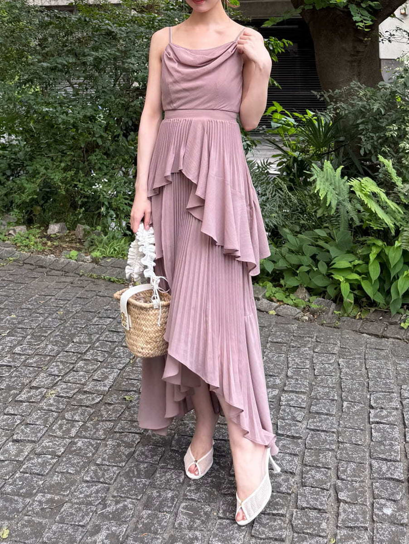 asymmetrical tiered cami dress