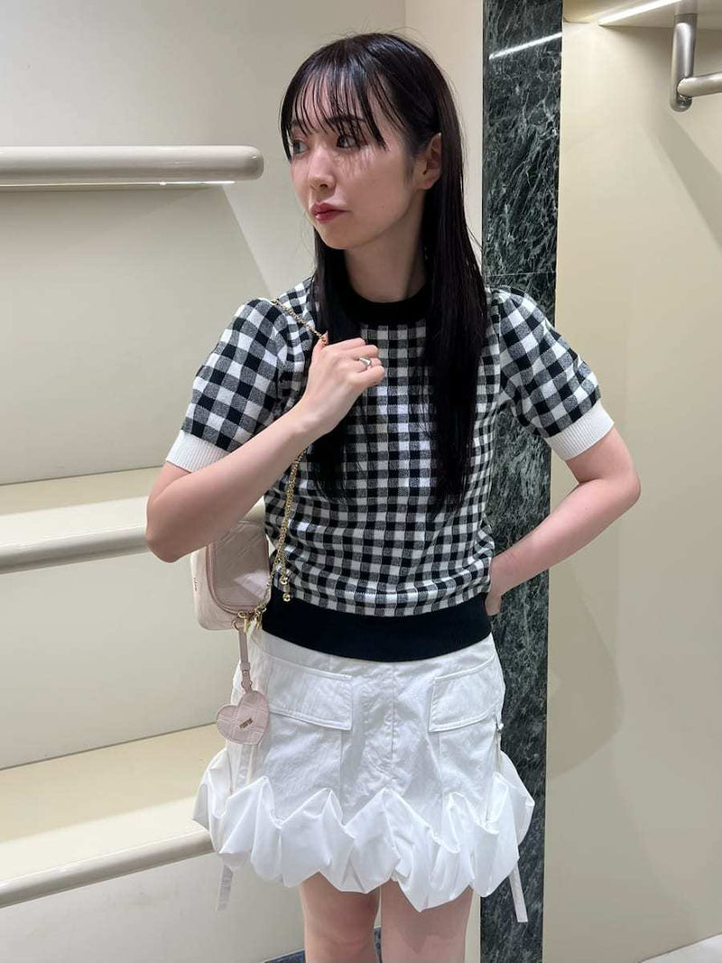 frilled cargo mini skirt