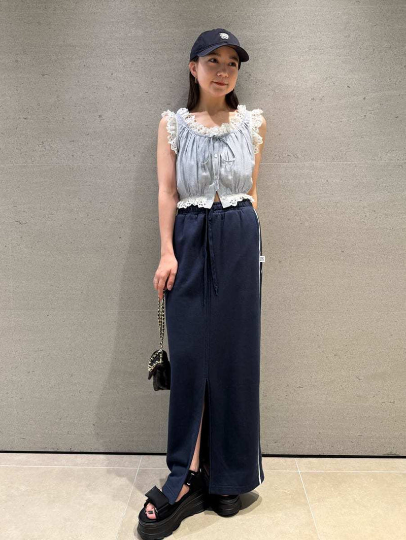 cropped cotton ruffle blouse