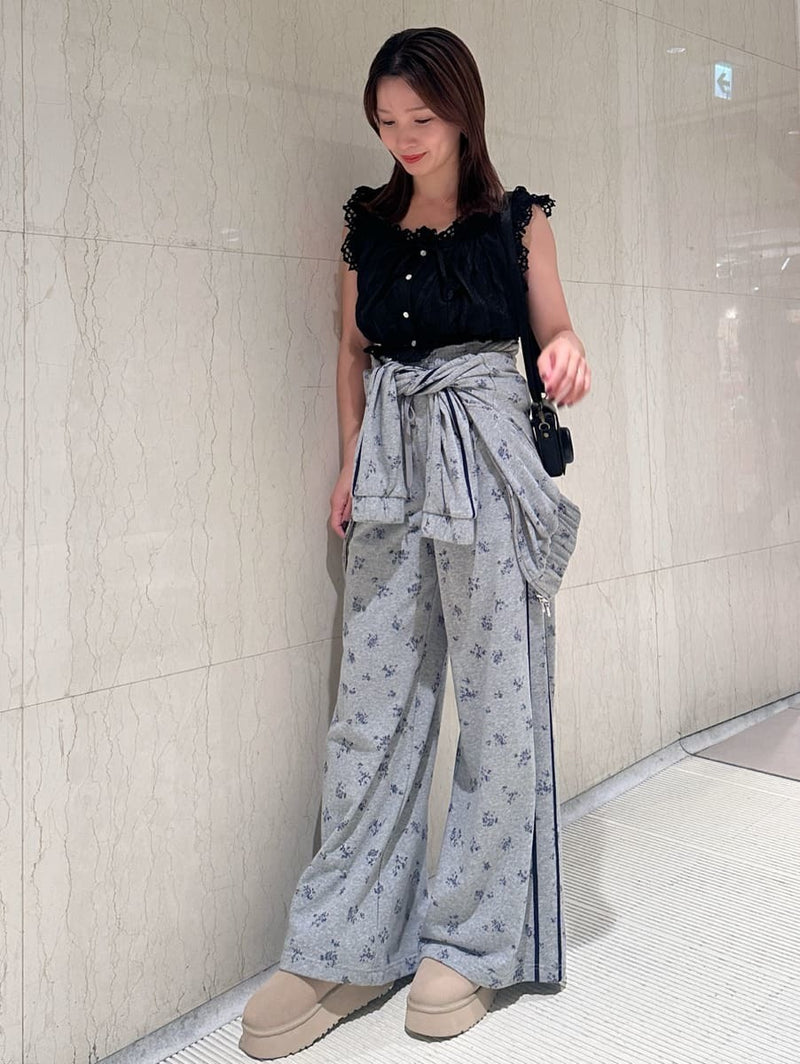 cropped cotton ruffle blouse