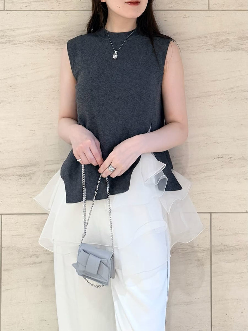 ruffle frill layered knit