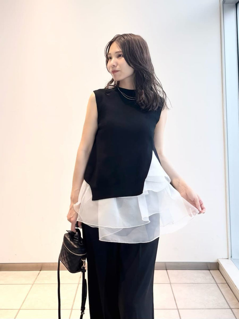 ruffle frill layered knit
