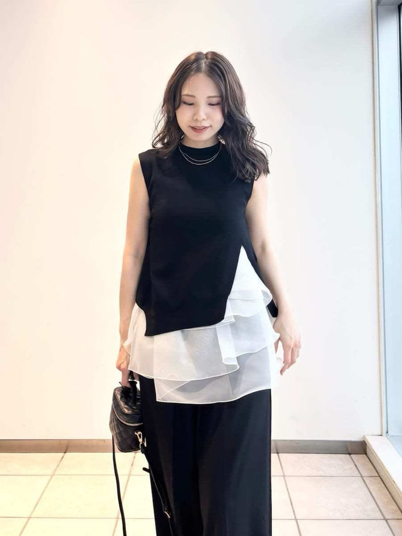 ruffle frill layered knit