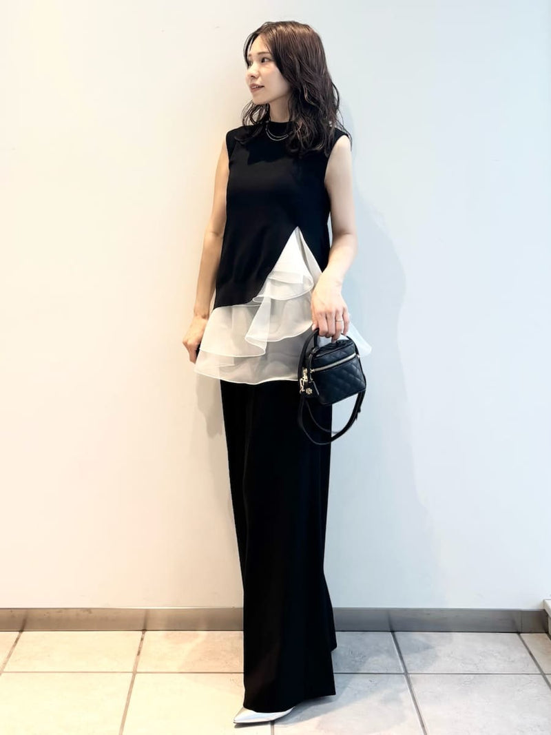 ruffle frill layered knit