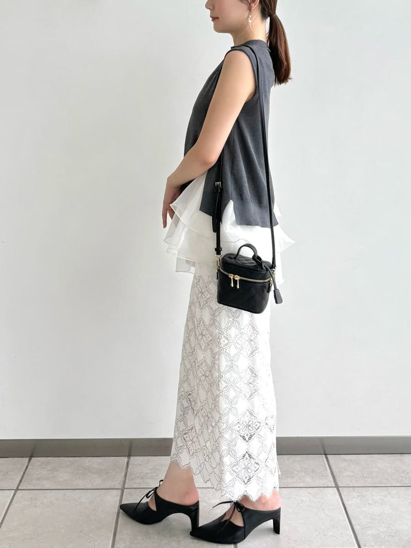ruffle frill layered knit