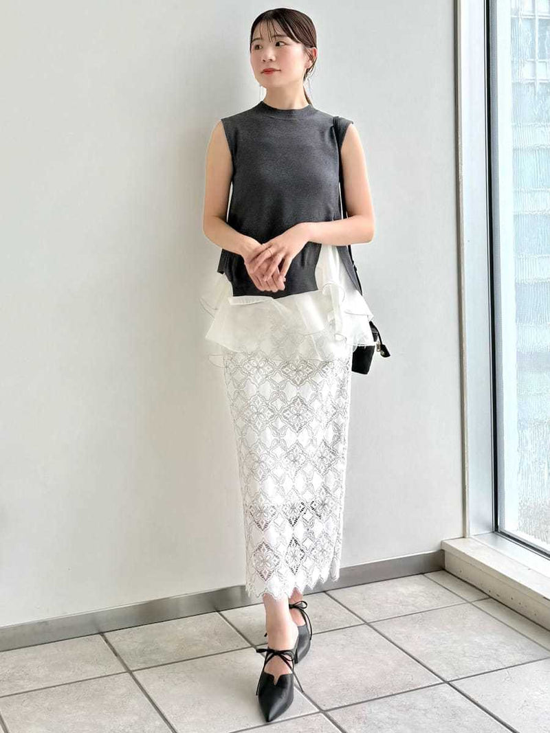 ruffle frill layered knit