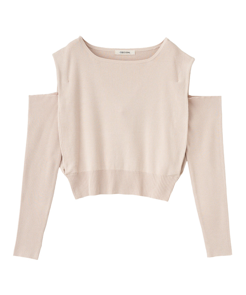 2way arm cover design knit top