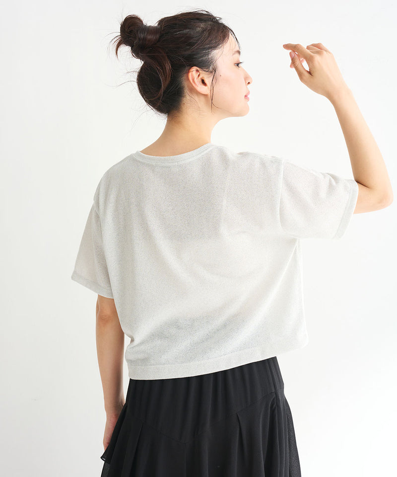 glitter fleece foam print logo t-shirt