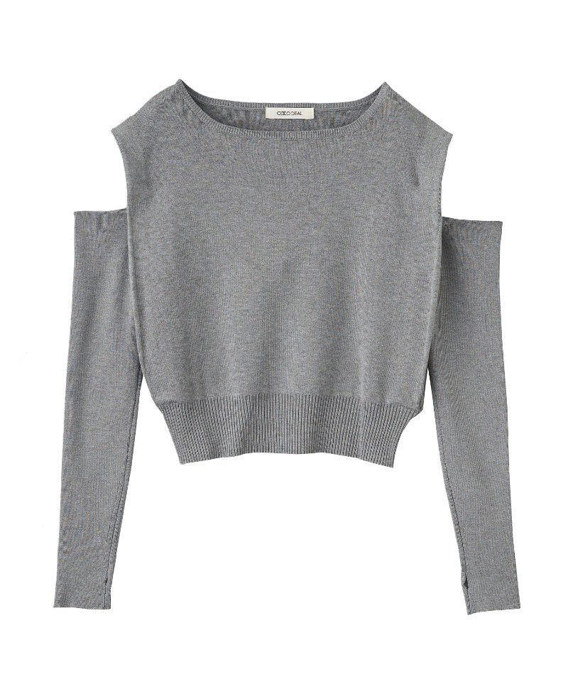 2way arm cover design knit top