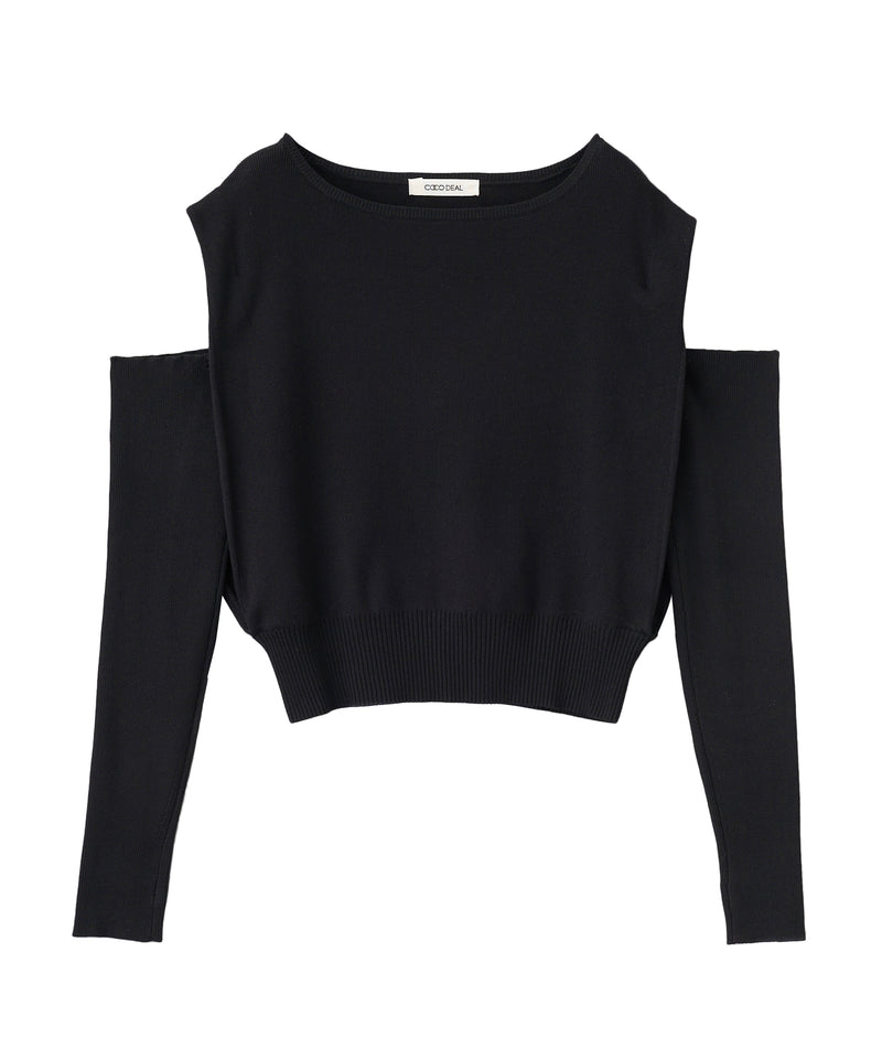 2way arm cover design knit top