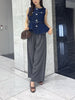 nuance button peplum vest