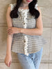 nuance button peplum vest