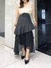 asymmetrical hem frill cutout skirt