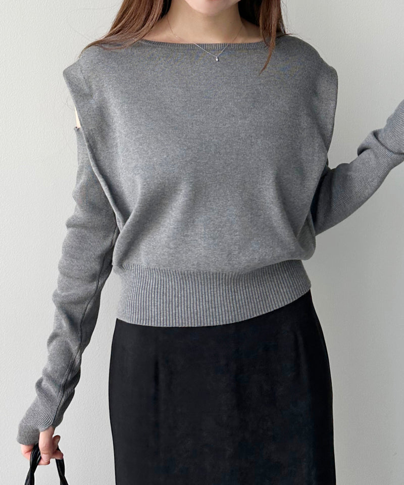 2way arm cover design knit top