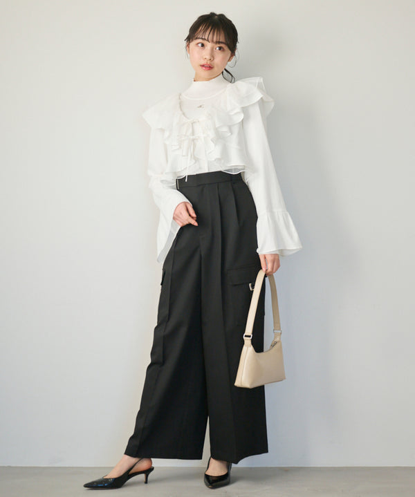 tulle ruffle blouse