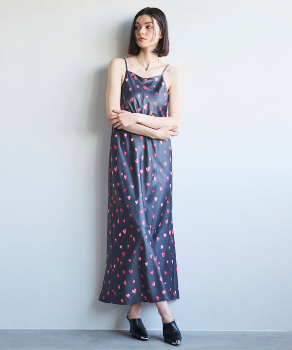 embossed heart cami dress